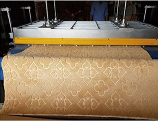 Automatic Sponge Laminated Carpet Embossing Machine with Cutting 2 in 1 Easy to Operate